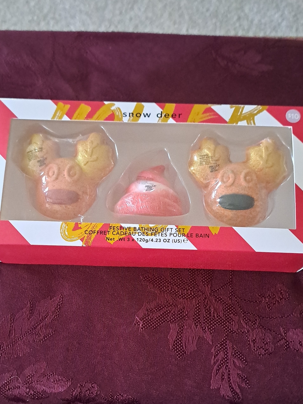 Holler & Glow Snow Deer Festive Bathing Gift Set - Pink and Gold